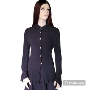 Y2K Witchy Gothic Long-sleeved button-down Shirt in black